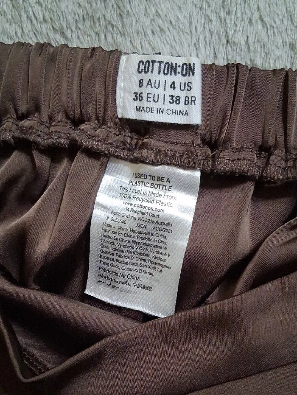 3 Cotton On Wide Leg Pull-On Pants in Brown, Cream, and Tan.
